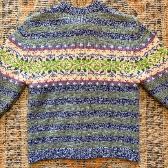 Woolrich Wool Blend Zip Up Cardigan Sweater Blue Green Pink Size M/L Jacket - Picture 7 of 9